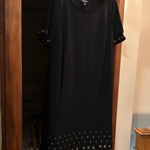 Roz & Ali Black Mini Dress with Gold Accents